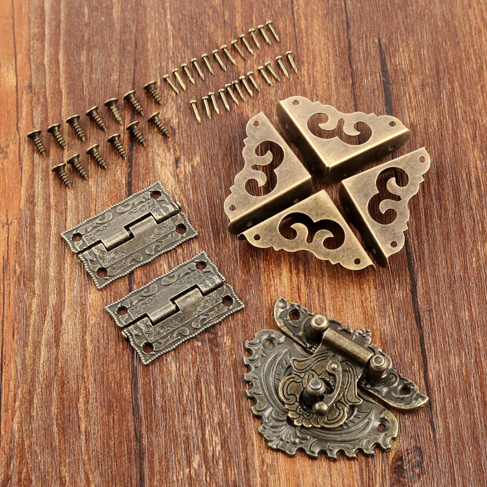 Furniture Hardware Hinges - Loquet de Cadenas en Bronze Antique,