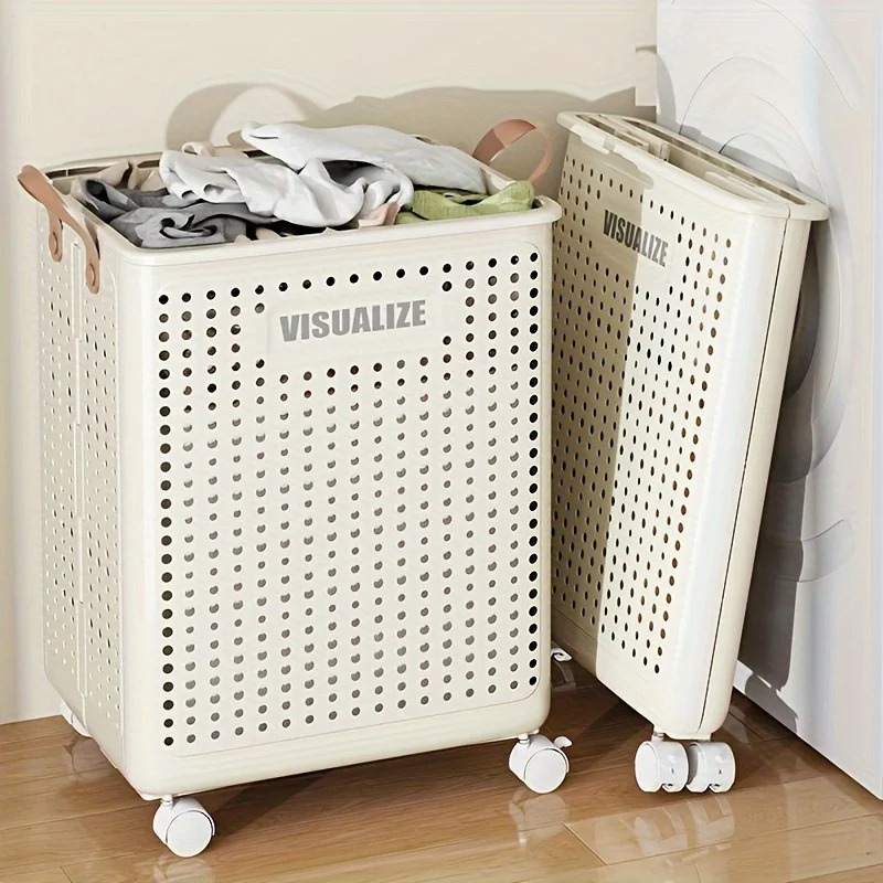 Furniture Hardware Pulls - Panier à linge pliant à roulettes