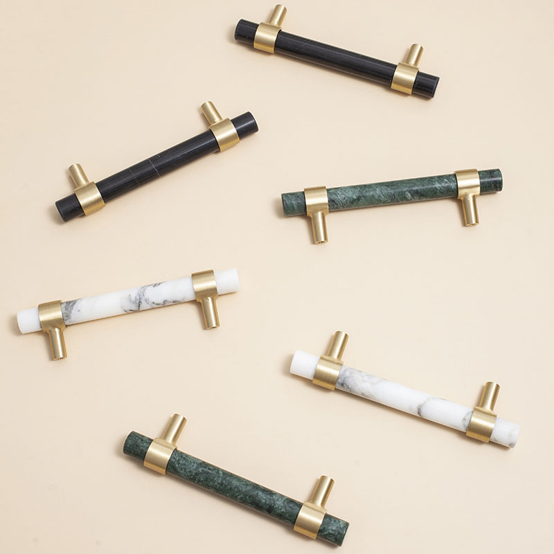 Restoration Hardware Furniture Used - Poignée d'armoire en marbre blanc/noir/vert, boutons